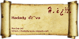 Hadady Éva névjegykártya